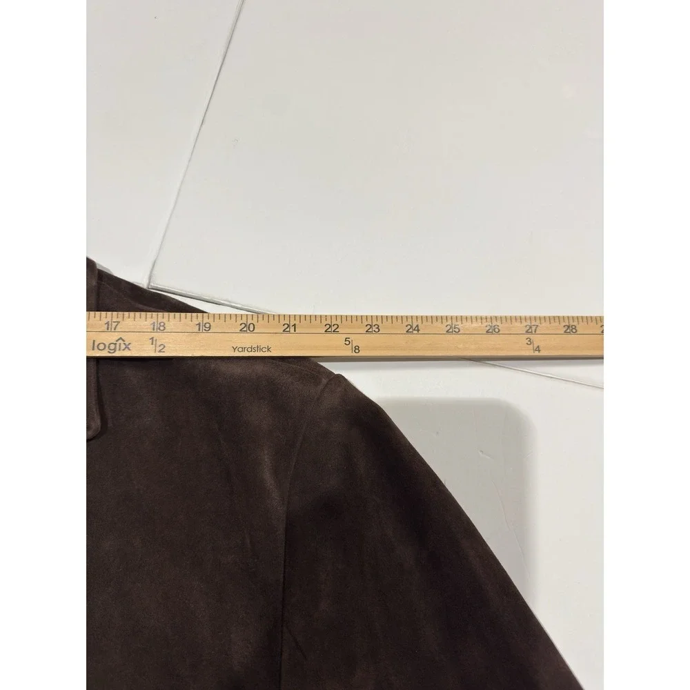 Roundtree & Yorke Mens Long Brown Suede Leather Jacket Coat Trench Size XXL City